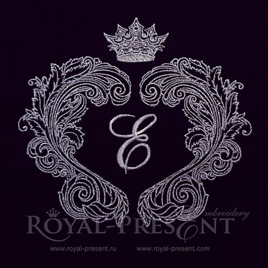 Дизайн машинной вышивки Барокко обрамление контурное
