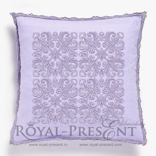 Дизайн машинной вышивки Квилт блок сиреневый