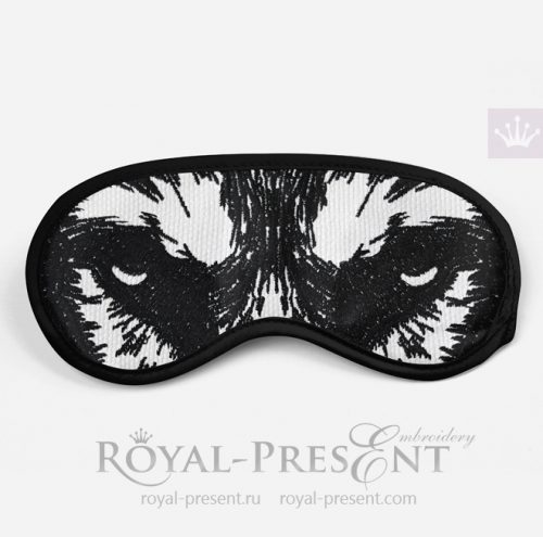 Дизайн машинной вышивки Маска для сна Глаза Волка