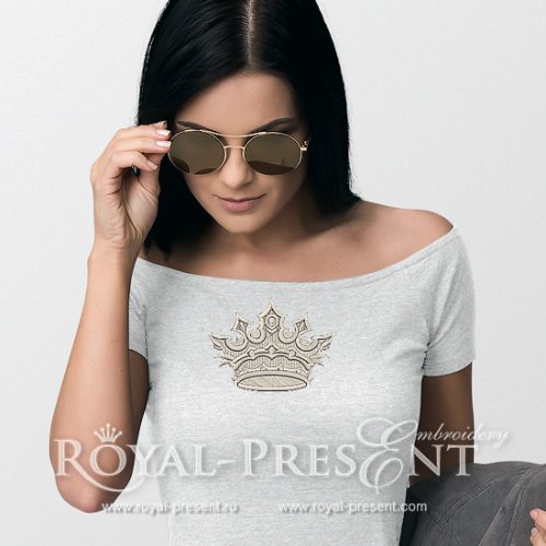 Корона Дизайн машинной вышивки