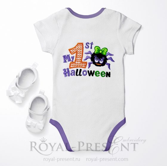 Дизайн машинной вышивки Мой первый Хэллоуин для девочек