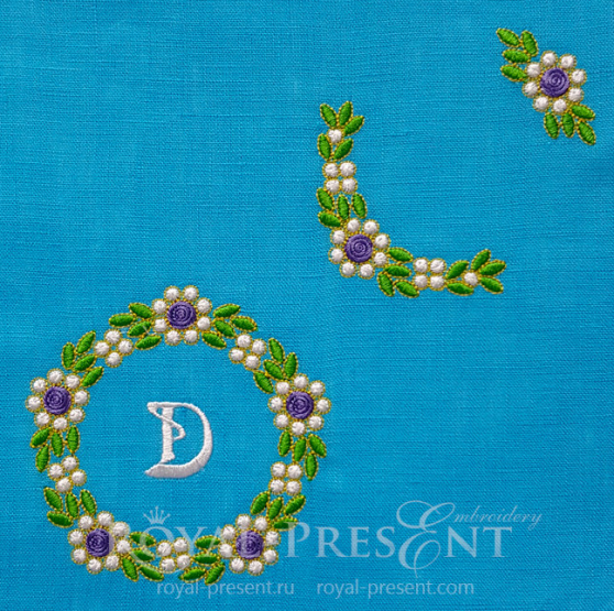 Три дизайна машинной вышивки Изумрудные цветы