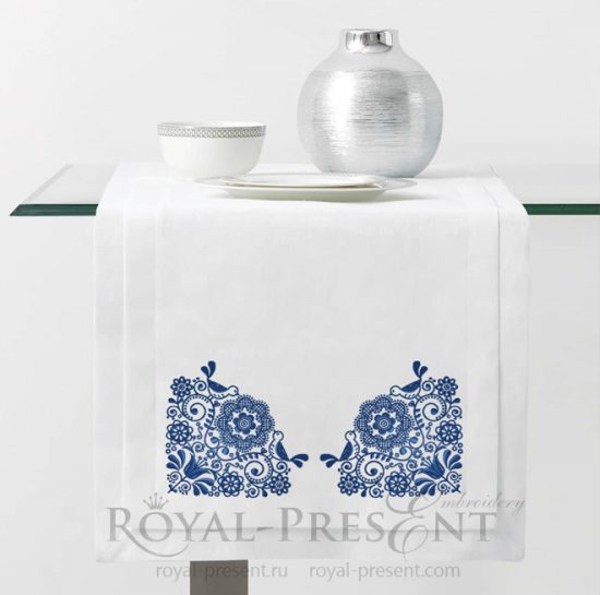 Угловой дизайн машинной вышивки Норвежский орнамент