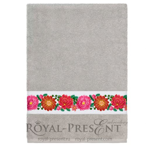 Дизайн машинной вышивки Бордюр для полотенец