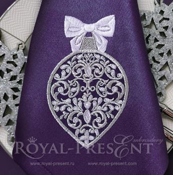 Бесплатный Дизайн машинной вышивки Елочная Игрушка