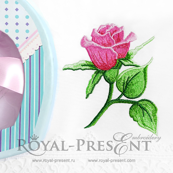 Дизайн машинной вышивки Роза садовая