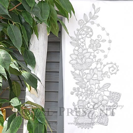 Дизайн для машинной вышивки Белое кружево