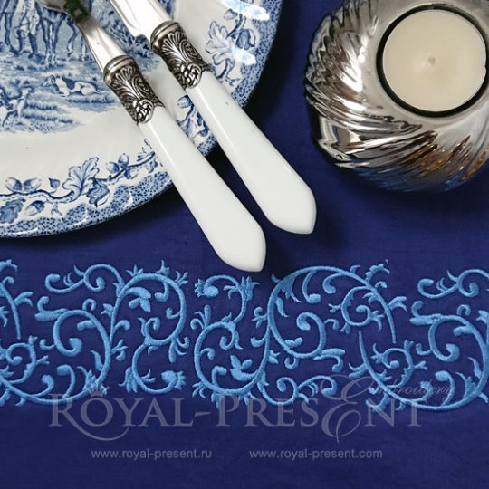 Дизайн для машинной вышивки Бесконечный витиеватый бордюр - 2 размера