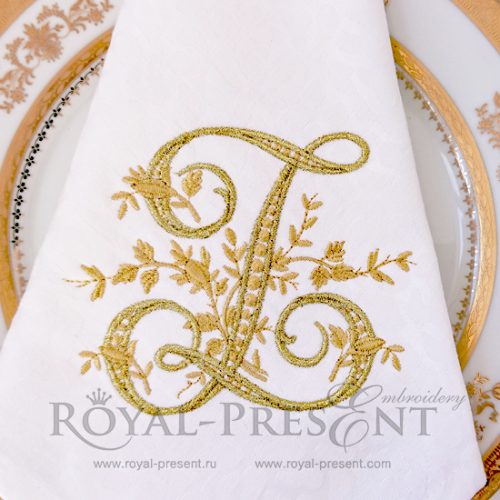 Дизайн машинной вышивки бесплатно Монограмма винтажная буква Z