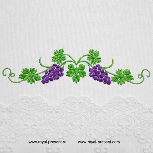 Дизайн машинной вышивки Виноградная лоза бордюр