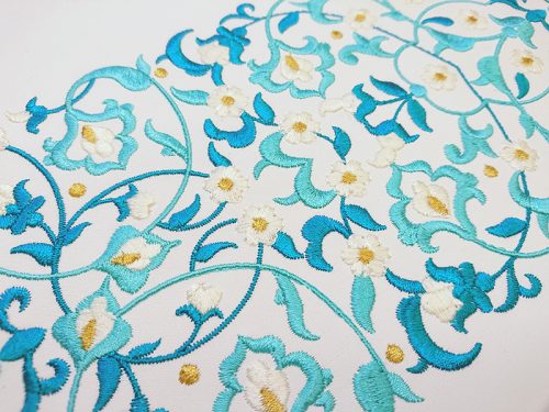 Дизайн для машинной вышивки Восточный голубой бордюр