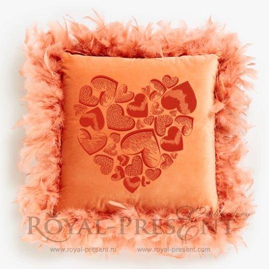 Дизайн для машинной вышивки Сердце из сердец