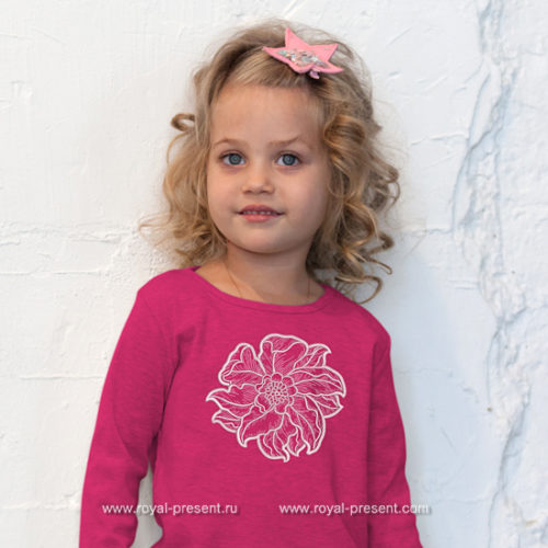 Бесплатный дизайн машинной вышивки Пион