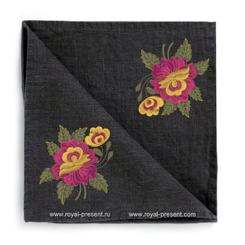 Дизайн машинной вышивки бесплатно Абстрактный букетик роз