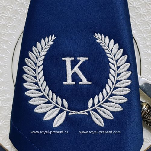 Лавровый венок Дизайн машинной вышивки