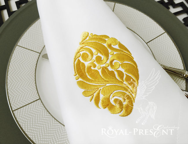 Орнаментальный Дизайн машинной вышивки Лимон