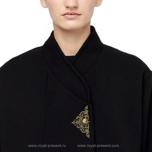 Дизайн машинной вышивки Прорезь для пуговиц барокко