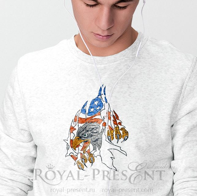 Дизайн машинной вышивки Американский Орел