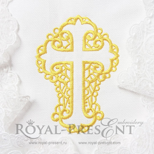 Дизайн машинной вышивки Ажурный крест