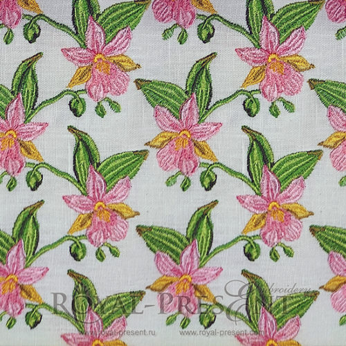 Дизайн машинной вышивки Бесконечные орхидеи