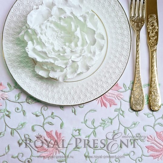 Дизайн машинной вышивки Бесконечный пастельный бордюр