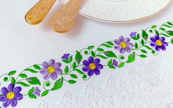 Дизайн машинной вышивки бесплатно Цветочный бордюр