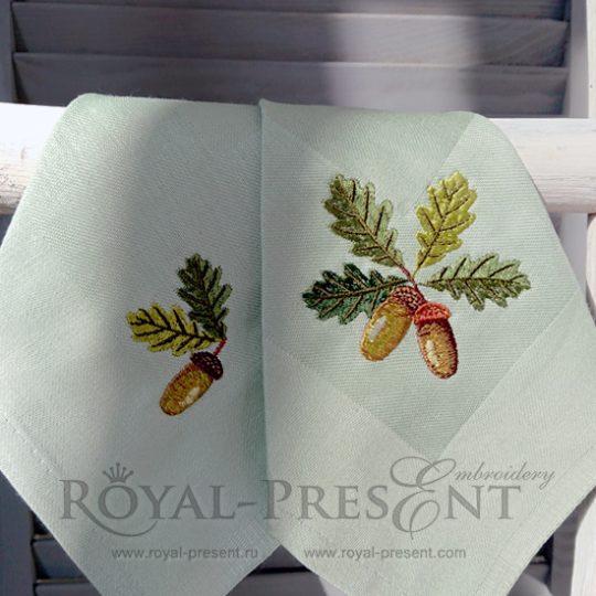 Набор Дизайнов машинной вышивки Желуди