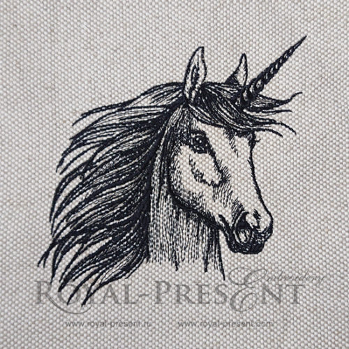 Единорог Дизайн машинной вышивки