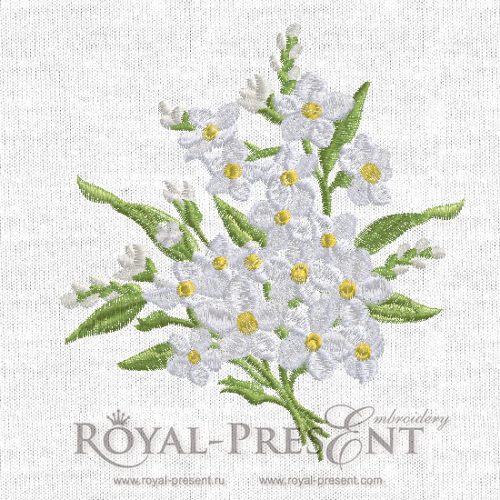 Дизайн машинной вышивки Букет незабудок