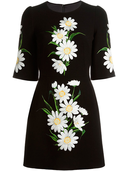 Набор дизайнов машинной вышивки для платья Ромашки