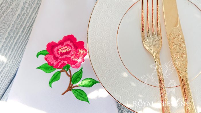 Дизайн машинной вышивки Чайная роза