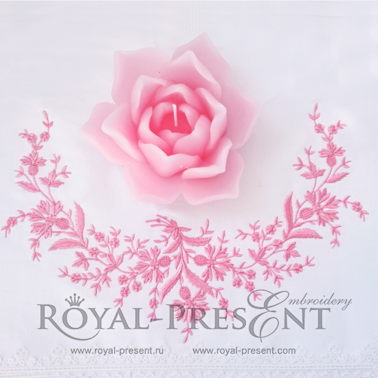 Дизайн машинной вышивки Элегантный декор с васильками