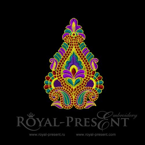 Дизайн машинной вышивки Элемент восточного декора