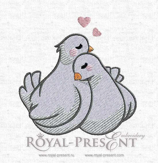 Дизайн машинной вышивки Голубки