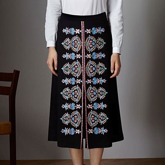 Дизайн машинной вышивки Голубой фольклорный орнамент