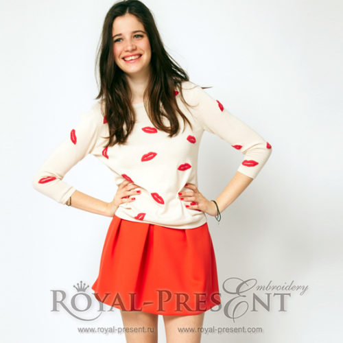 Дизайн машинной вышивки Губы