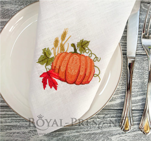 Дизайн машинной вышивки Тыква