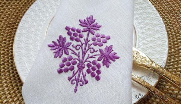 Дизайн машинной вышивки Пурпурный Виноград