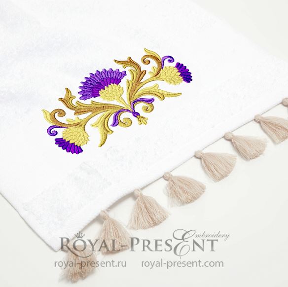 Узор для машинной вышивки Золотые Чертополохи