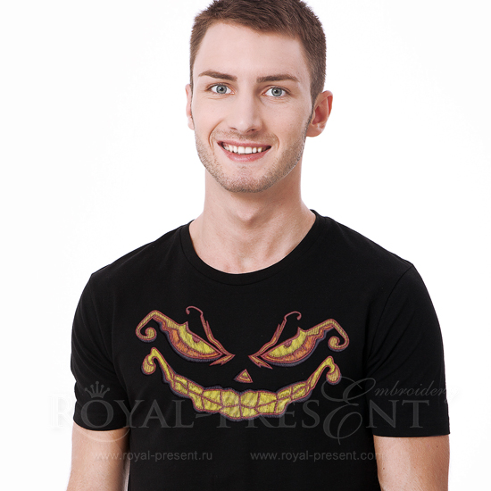 Дизайн машинной вышивки Улыбка Хэллоуина