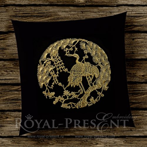 Традиционный Китайский Дизайн машинной вышивки Цапли