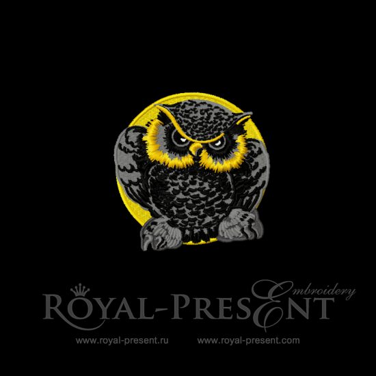 Дизайн для машинной вышивки Ночная сова