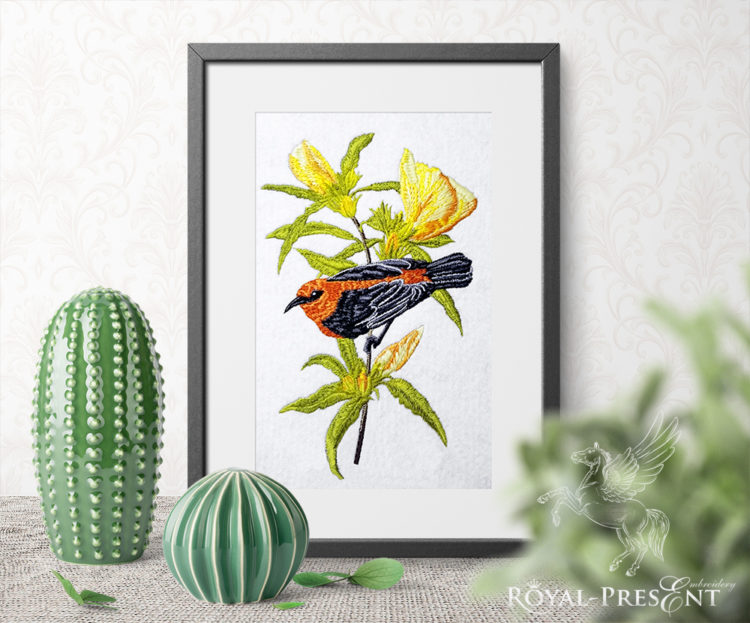 Дизайн машинной вышивки Красивая австралийская птичка