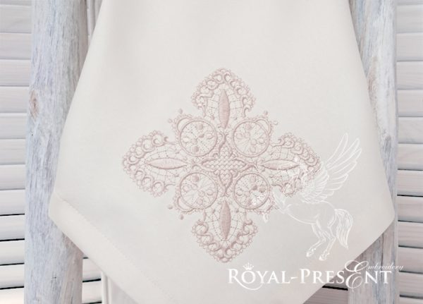 Дизайн машинной вышивки Кружевной квадрат