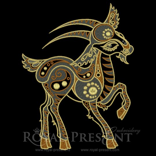 Дизайн машинной вышивки Коза