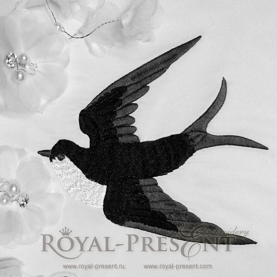 Дизайн машинной вышивки Ласточка