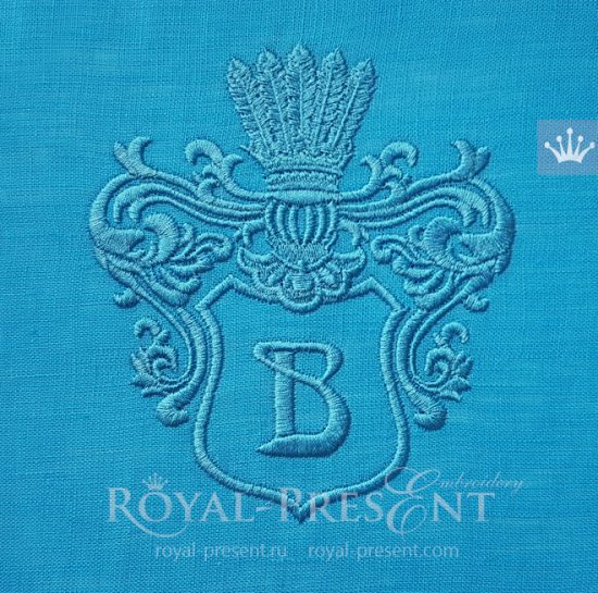 Дизайн машинной вышивки Рыцарская рамка для монограммы