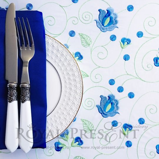 Дизайн машинной вышивки Цветочная бесконечность