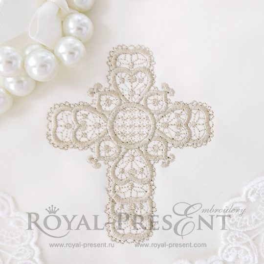 Дизайн машинной вышивки Кружевной Крестик