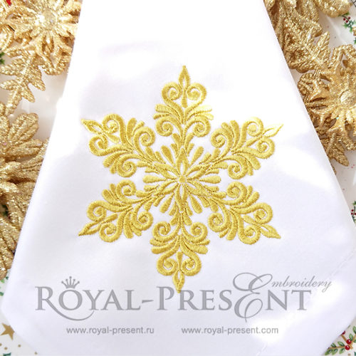 Дизайн машинной вышивки Новогодняя снежинка